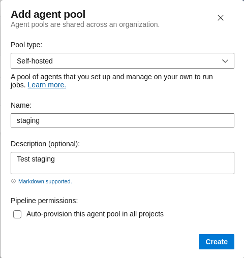 Add agent pool